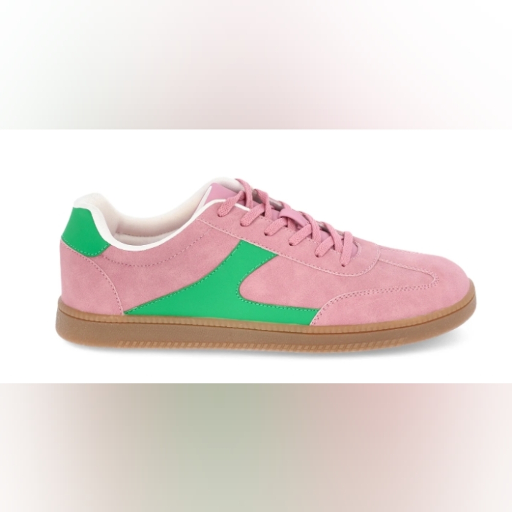 Women's Lace Up Sports Sneakers Various Sizes    Pink & Green   NWT